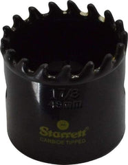 Starrett - 1-7/8" Diam, 1-5/8" Cutting Depth, Hole Saw - Carbide-Tipped Saw, Toothed Edge - Exact Industrial Supply