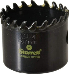 Starrett - 2-1/4" Diam, 1-5/8" Cutting Depth, Hole Saw - Carbide-Tipped Saw, Toothed Edge - Exact Industrial Supply
