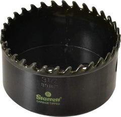 Starrett - 3-1/2" Diam, 1-5/8" Cutting Depth, Hole Saw - Carbide-Tipped Saw, Toothed Edge - Exact Industrial Supply