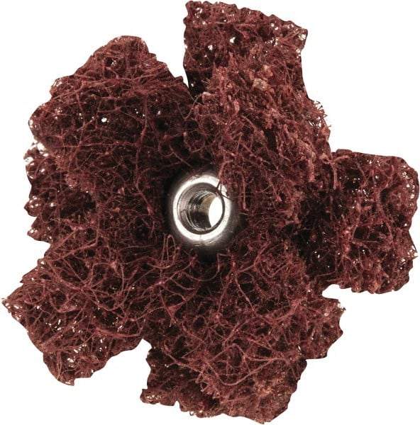 Merit Abrasives - 1-1/2" Diam Medium Density Cross Buff - 2 Plys, 8-32 Thread, Coarse Grade, 23,000 Max RPM - Exact Industrial Supply