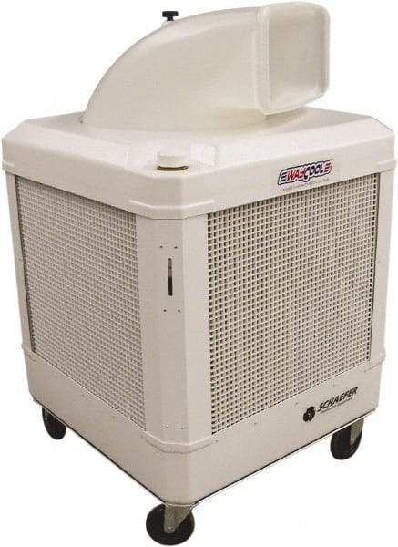 Schaefer Ventilation Equipment - 24 Gal Capacity, 1 hp, 2,460 & 1,660 CFM Evaporative Cooler - 13.7 Amp Rating, 115 Volts, 2 Speed - Exact Industrial Supply