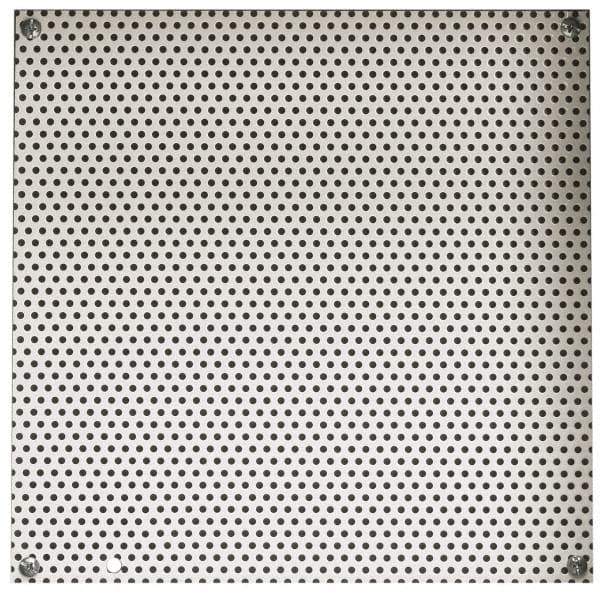 Cooper B-Line - 10-1/4" OAW x 12-1/4" OAH Powder Coat Finish Electrical Enclosure Perforated Panel - 14" x 12" Box, 16 Gauge Steel, Use with 14124-1/14126-1/14128-1 - Exact Industrial Supply