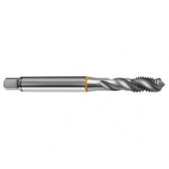 1/4-20 2B 3-Flute Cobalt Yellow Ring Semi-Bottoming 40 degree Spiral Flute Tap-Bright - Exact Industrial Supply