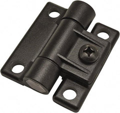 80/20 Inc. - 1-7/16" Long x 1-11/16" Wide x 12.7mm Thick, Adjustable Hinge - Black Acetal, No Finish - Exact Industrial Supply