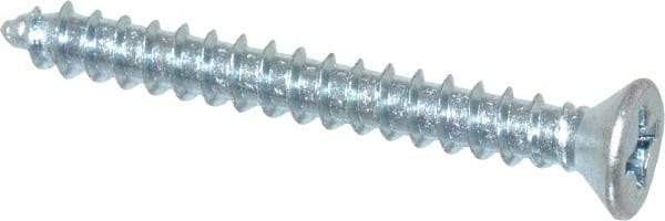 Value Collection - #6 Flat Head Phillips Sheet Metal Screw - Steel, 1-1/4" OAL, Grade 2 - Exact Industrial Supply