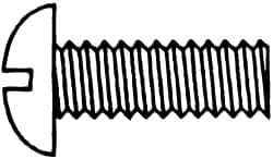 Value Collection - #5-40 UNC, 7/16" Length Under Head Slotted Drive Machine Screw - Round Head, Grade J82 Steel, Zinc-Plated Finish, Without Washer - Exact Industrial Supply