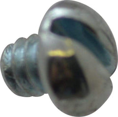 Value Collection - #4-40 UNC, 1/8" Length Under Head Slotted Drive Machine Screw - Round Head, Alloy Steel, Zinc-Plated Finish, Without Washer - Exact Industrial Supply