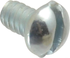Value Collection - #4-40 UNC, 3/16" Length Under Head Slotted Drive Machine Screw - Round Head, Alloy Steel, Zinc-Plated Finish, Without Washer - Exact Industrial Supply