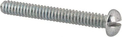 Value Collection - #4-40 UNC, 7/8" Length Under Head Slotted Drive Machine Screw - Round Head, Alloy Steel, Zinc-Plated Finish, Without Washer - Exact Industrial Supply