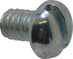 Value Collection - #5-40 UNC, 3/16" Length Under Head Slotted Drive Machine Screw - Round Head, Grade J82 Steel, Zinc-Plated Finish, Without Washer - Exact Industrial Supply