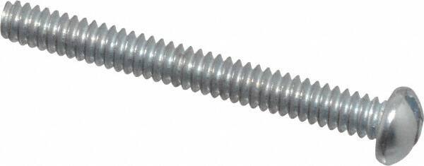Value Collection - #4-40 UNC, 1" Length Under Head Slotted Drive Machine Screw - Round Head, Grade J82 Steel, Zinc-Plated Finish, Without Washer - Exact Industrial Supply