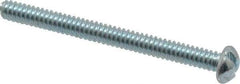 Value Collection - #4-40 UNC, 1-1/4" Length Under Head Slotted Drive Machine Screw - Round Head, Alloy Steel, Zinc-Plated Finish, Without Washer - Exact Industrial Supply