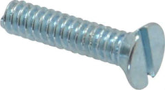 Value Collection - #4-40 UNC, 1/2" OAL Slotted Drive Machine Screw - Flat Head, Grade 2 Steel, Zinc-Plated Finish, Without Washer - Exact Industrial Supply