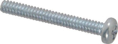 Value Collection - #4-40 UNC, 7/8" Length Under Head Phillips Drive Machine Screw - Pan Head, Grade 2 Steel, Zinc-Plated Finish, Without Washer - Exact Industrial Supply