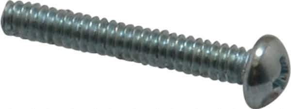 Value Collection - #4-40 UNC, 3/4" Length Under Head Phillips Drive Machine Screw - Round Head, Grade 2 Steel, Zinc-Plated Finish, Without Washer - Exact Industrial Supply