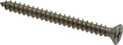 Value Collection - #6 Flat Head Phillips Sheet Metal Screw - Stainless Steel, 1-1/2" OAL, Grade 18-8 - Exact Industrial Supply