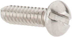 Value Collection - #4-40 UNC, 3/8" Length Under Head Slotted Drive Machine Screw - Round Head, Grade 18-8 Stainless Steel, Uncoated, Without Washer - Exact Industrial Supply