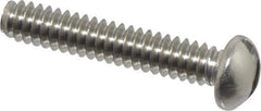Value Collection - #4-40 UNC, 5/8" Length Under Head Slotted Drive Machine Screw - Round Head, Grade 18-8 Stainless Steel, Uncoated, Without Washer - Exact Industrial Supply