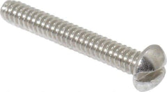 Value Collection - #4-40 UNC, 3/4" Length Under Head Slotted Drive Machine Screw - Round Head, Grade 18-8 Stainless Steel, Uncoated, Without Washer - Exact Industrial Supply