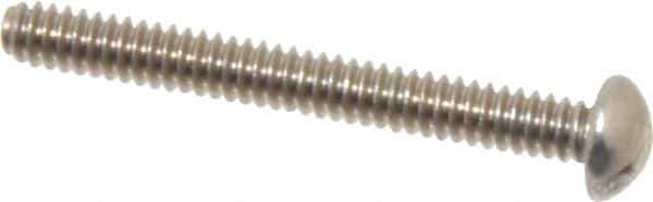 Value Collection - #4-40 UNC, 1" Length Under Head Slotted Drive Machine Screw - Round Head, Grade 18-8 Stainless Steel, Uncoated, Without Washer - Exact Industrial Supply