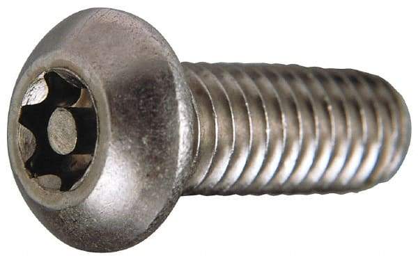 Value Collection - #4-40 UNC Pin In Torx Drive, Button Screw - Grade 18-8 Stainless Steel, Uncoated, 1/2" Length Under Head - Exact Industrial Supply