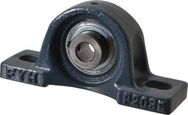 Value Collection - 4-7/8" OALBall Bearing Pillow Block - Cast Iron - Exact Industrial Supply