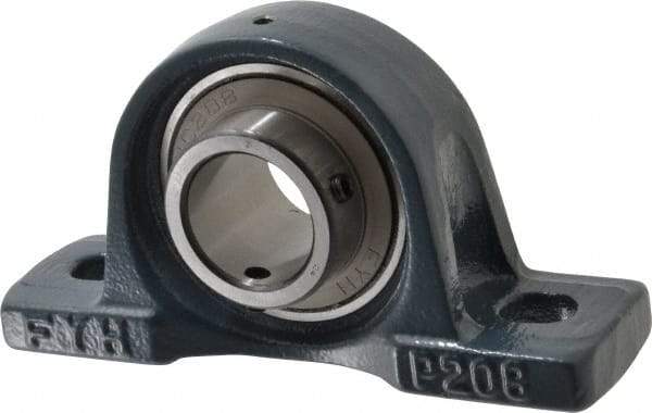Value Collection - 7-1/8" OALBall Bearing Pillow Block - Cast Iron - Exact Industrial Supply