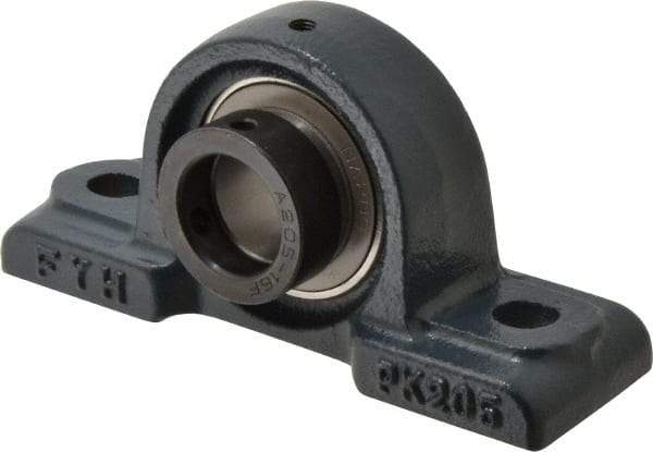 Value Collection - 5-1/2" OALBall Bearing Pillow Block - Cast Iron - Exact Industrial Supply