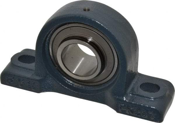 Value Collection - 6-3/4" OALBall Bearing Pillow Block - Cast Iron - Exact Industrial Supply