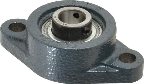 Value Collection - 3-7/8" OALBall Bearing Pillow Block - Cast Iron - Exact Industrial Supply
