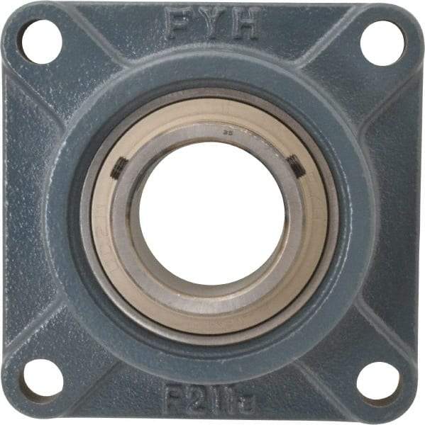 Value Collection - 6-3/8" OALBall Bearing Pillow Block - Cast Iron - Exact Industrial Supply