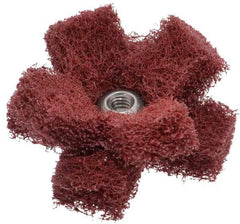 Standard Abrasives - 1-1/2" Diam Medium Density Cross Buff - 2 Plys, 8-32 Thread, Very Fine Grade, 20,000 Max RPM - Exact Industrial Supply