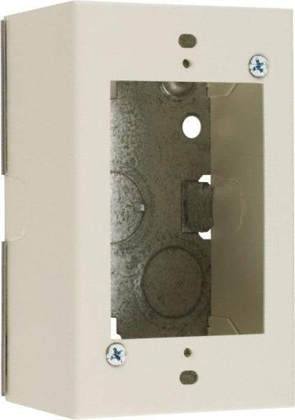 Wiremold - 1 Gang, (2) 1/2" Knockouts, Steel Rectangle Device Box - 4-5/8" Overall Height x 2-7/8" Overall Width x 1-3/4" Overall Depth - Exact Industrial Supply