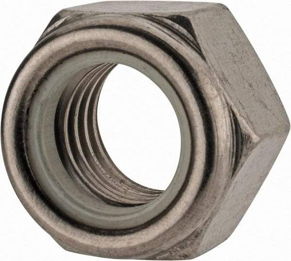Value Collection - M18x2.50 Metric Coarse 18-8 & Austenitic Grade A2 Hex Lock Nut with Nylon Insert - 18.5mm High, Uncoated - Exact Industrial Supply
