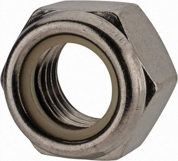 Value Collection - M24x3.00 Metric Coarse 18-8 & Austenitic Grade A2 Hex Lock Nut with Nylon Insert - 24mm High, Uncoated - Exact Industrial Supply