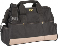 CLC - 22 Pocket Black & Khaki Polyester Tool Bag - 16" Wide x 8-1/2" Deep x 10" High - Exact Industrial Supply