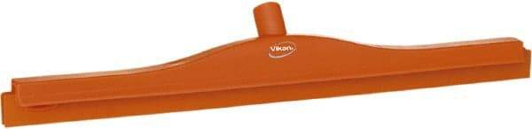 Vikan - 24" Rubber Blade Floor Squeegee - Double Edge, Orange, Plastic Holder - Exact Industrial Supply