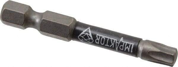 Wera - T30 Torx Bit - 1/4" Hex Drive, 2" OAL - Exact Industrial Supply