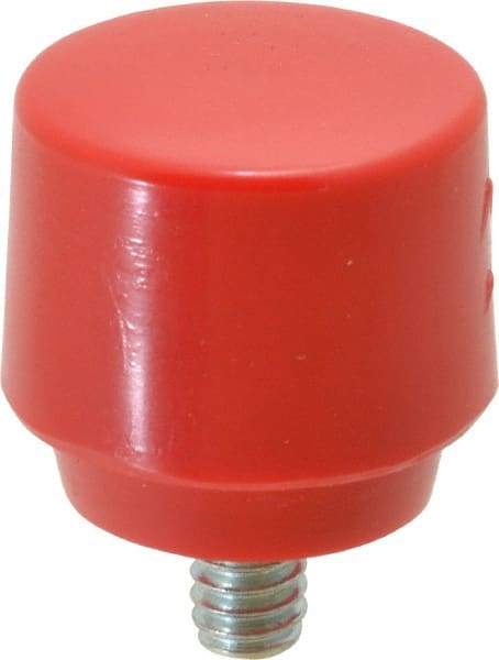 NUPLA - 1" Face Diam, Grade Medium, Red Hammer Tip/Face - Plastic - Exact Industrial Supply
