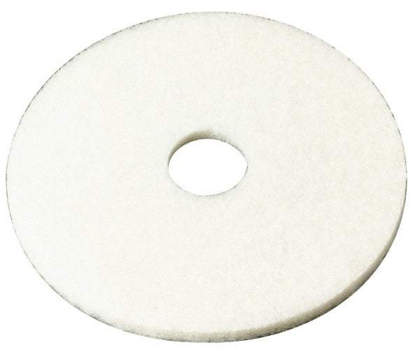 3M - Spray Buffing Pad - 19" Machine, White Pad, Polyester - Exact Industrial Supply