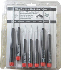Wiha - 7 Piece, 0.71 to 3mm Precision Hex Driver Set - Comes in Display Box - Exact Industrial Supply