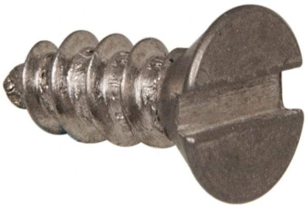 Value Collection - #6 Flat Head Slotted Sheet Metal Screw - Stainless Steel, 3/8" OAL, Grade 316 - Exact Industrial Supply