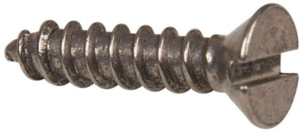 Value Collection - #6 Flat Head Slotted Sheet Metal Screw - Stainless Steel, 5/8" OAL, Grade 316 - Exact Industrial Supply