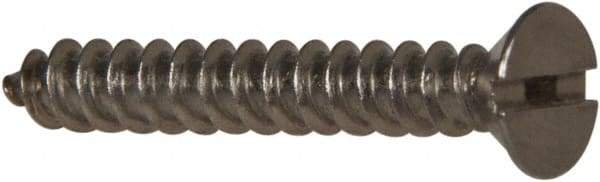 Value Collection - #6 Flat Head Slotted Sheet Metal Screw - Stainless Steel, 1" OAL, Grade 316 - Exact Industrial Supply