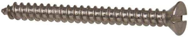 Value Collection - #6 Flat Head Slotted Sheet Metal Screw - Stainless Steel, 1-1/2" OAL, Grade 316 - Exact Industrial Supply