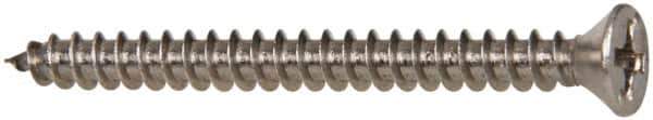 Value Collection - #6 Flat Head Phillips Sheet Metal Screw - Stainless Steel, 1-1/2" OAL, Grade 316 - Exact Industrial Supply