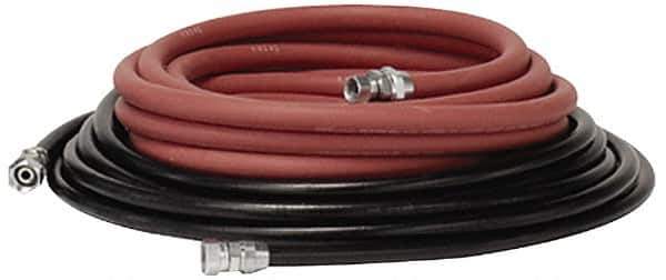 Binks - Paint Sprayer Hose with Fittings - 25 Ft. Fluid and Air Hose Asm with Fittings (2 Hose Set), Compatible with Pressure Tank and Spray Guns - Exact Industrial Supply