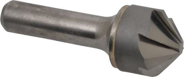 Hertel - 1" Head Diam, 1/2" Shank Diam, 6 Flute 100° Solid Carbide Countersink - Exact Industrial Supply