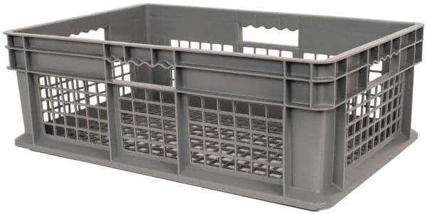 Akro-Mils - 1.78 Cu Ft, 45 Lb Load Capacity Gray Polyethylene Tote Container - Stacking, 23.3" Long x 15.8" Wide x 8.3" High - Exact Industrial Supply
