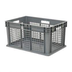 Akro-Mils - 2.67 Cu Ft, 125 Lb Load Capacity Gray Polyethylene Tote Container - Stacking, 23.3" Long x 15.8" Wide x 12.3" High - Exact Industrial Supply